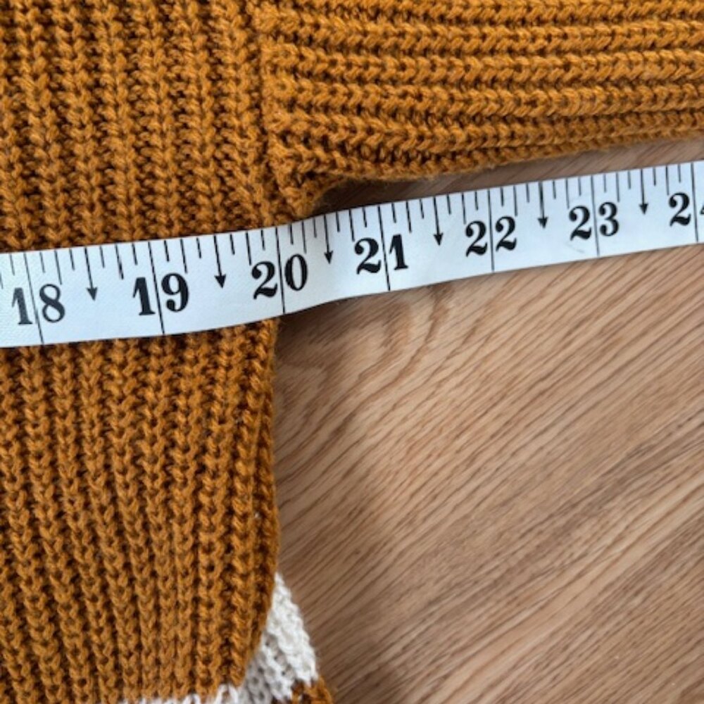 Misia NWOT Brown Striped Knit Tunic Length Open Cardigan Pockets Large - Picture 4 of 5